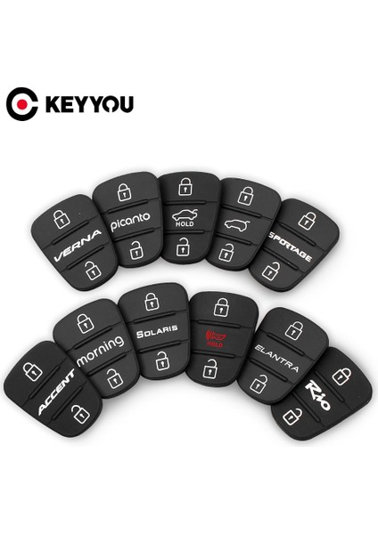 Model 11 Stili Hyundai I30 IX35 Solaris Accent Elantra Sportage Için Keyyou Kauçuk Düğme Pad Kia K2 K5 Rıo Verna Çevirme Araba Uzaktan Anahtar Kabuk (Yurt Dışından) fiyatları