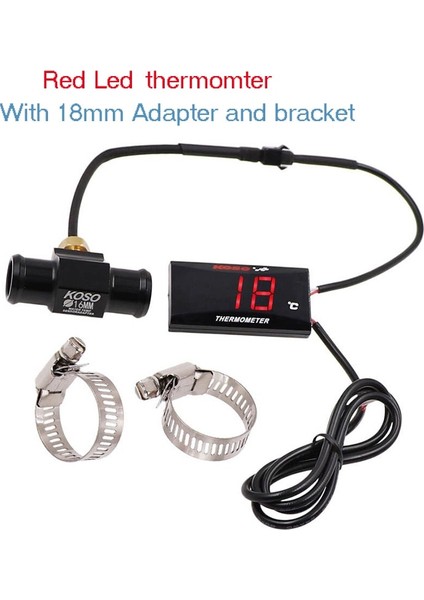 Kırmızı 18 mm Adaptör Stili Sıcak Satış Araba Yarışı Mini Koso Su Sıcaklığı Ölçer Ölçer Sensörü Su Sıcaklığı Adaptörü ile Motosiklet Oto Aksesuarları Için Set (Yurt Dışından)