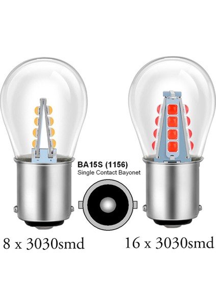 8 LED Sarı 2021 Yeni LED P21W BA15S Araba Işık S Otomatik Araç Geri Dönüş Sinyali Ampul Lambası Drl Beyaz 6000K 12V 24V (Yurt Dışından) fiyatları