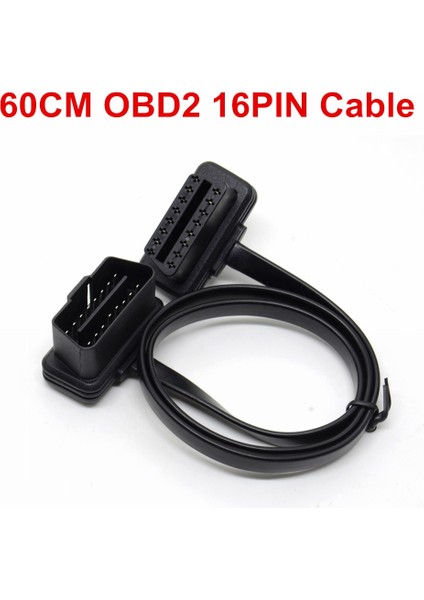 60CM Kablo Stili cm Düz + Ince Erişte Olarak Obd Obdıı Obd Erkek Kadın Araba Tarayıcı Uzatma Kablosu Konektörü (Yurt Dışından)
