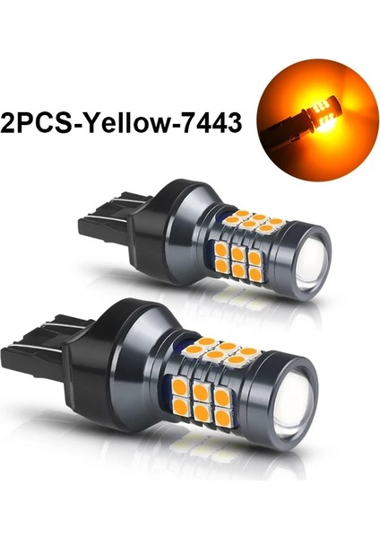 2 ADET-SARI-7443 Nlpearl 2x T20 LED WY21W W21W LED Ampuller LED T20 Süper Parlak Md Yedekleme Araba Sinyal Lambası Için Geri Vites Işık (Yurt Dışından)