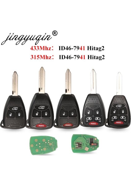 Sadece Pano Stili 433MHZ PCF7941 Mhz ID46 Uzaktan Araba Anahtarı Giriş Verici Dodge Ram Jeep Komutanı Pusula Grand Cherokee Liberty Wrangler Chrysler (Yurt Dışından)