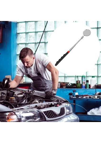 Yeşil Stil Üniversal Teleskopik Katlanır Muayene Aynası Portatif Yuvarlak Kare 360 ​​derece Dönen Muayene Aynası Etal Çerçeveli I (Yurt Dışından) fırsatları