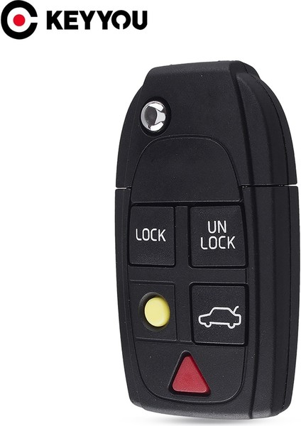 4 Düğmeli Anahtar Kutusu Stili Keyyou Yeni Yedek 5 Düğmeler Uzaktan Çevirme Katlanır Anahtar Kabuk Volvo XC70 XC90 V50 V Fob Araba Anahtarı Durum (Yurt Dışından)