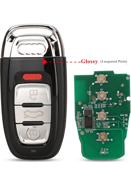 4 Düğme Parlak Stil 433MHZ Jingyuqin Akıllı Uzaktan Anahtar Yarı Keylebtn 315MHZMHZMHZ 8tc Audi Q5 A4L A5 A6 A7 A8 Rs4 R (Yurt Dışından)