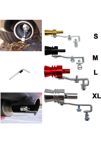 Kırmızı-M Tarzı Araba Turbo Düdük Susturucu Egzoz Borusu Otomatik Üfleme Valfi Simülatörü Tüm Arabalar Için Evrensel Araba Styling Tunning Xl (Yurt Dışından)