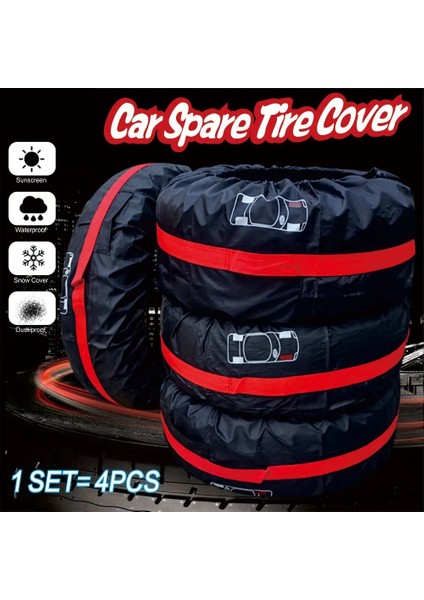4 Adet Kırmızı 13-16 Inç Tarzı Su Geçirmez Evrensel ve Yedek Lastik Kılıfı Polyester Araba Lastikleri Saklama Çantası Taşıyıcı Oto Lastik Tekerlek Koruyucu Toz Geçirmez (Yurt Dışından) modelleri
