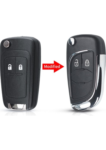 2 Düğme Stili Chevrolet Için Modifiye Katlanır Uzaktan Araba Anahtarı Kabuk Için Chevrolet Cruze Epica Lova Camaro Opel Vauxhall Insignia Astra Mokka Buick Için (Yurt Dışından)