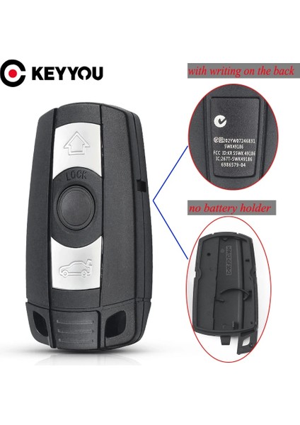 Tip 2 Stil Keyyou Uzaktan Araba Anahtarı Kabuk 3 Düğme Durumda Styling Kapak Fob Bmw Serisi E90 E91 E92 E60 E70 E71 E72 E82 E87 E88 E89 (Yurt Dışından)