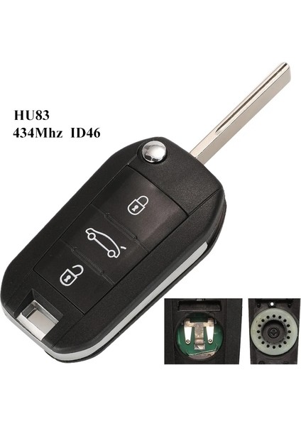 HU83 433MHZ ID46 Jinyuqmhz Fsk Hella ID46-PCFAR Peugeot Hella HU83 Blade Için Uzaktan Anahtar (Yurt Dışından)