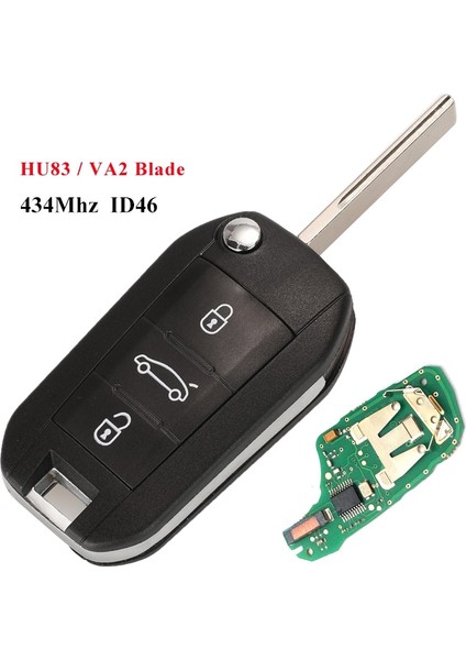 HU83 433MHZ ID46 Jinyuqmhz Fsk Hella ID46-PCFAR Peugeot Hella HU83 Blade Için Uzaktan Anahtar (Yurt Dışından)