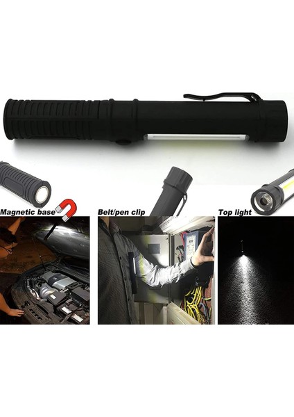 Mavi Stil Yeni 6000LM Cob LED Çalışma El Feneri Manyetik Taban ve Klip Çok Fonksiyonlu Cep Kalem Işık Muayene Çalışma Işığı Araba Tamir Aracı (Yurt Dışından) indirimleri