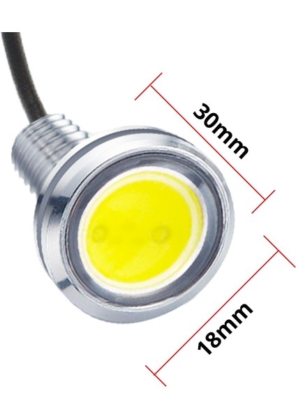 Portakal 2 Adet Yeni 18 mm Araba Kartal Göz Gümüş Kabuk Drl LED Gündüz Farları LED 12 V Yedekleme Geri Park Sinyali Otomobiller Lambası (Yurt Dışından) fiyatları