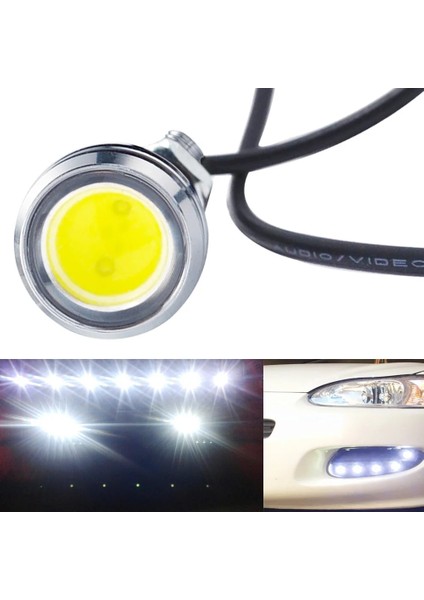 Portakal 2 Adet Yeni 18 mm Araba Kartal Göz Gümüş Kabuk Drl LED Gündüz Farları LED 12 V Yedekleme Geri Park Sinyali Otomobiller Lambası (Yurt Dışından) fırsatları