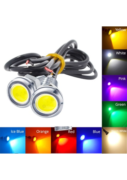 Portakal 2 Adet Yeni 18 mm Araba Kartal Göz Gümüş Kabuk Drl LED Gündüz Farları LED 12 V Yedekleme Geri Park Sinyali Otomobiller Lambası (Yurt Dışından) indirimleri