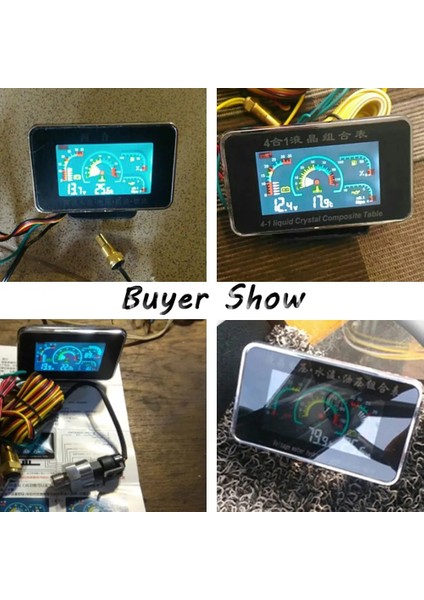 3'ü 1 Arada Ölçü Stili Gösterge Paneli Evrensel LCD Araba Dijital Alarm Ölçer Voltmetre Yağ Basıncı Yakıt Su Sıcaklığı 12V Voltitro Coche Volt Için (Yurt Dışından)