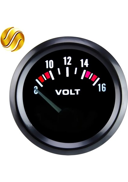 Dragon Gauge Volts Araba Göstergesi Volt Metre 12V Otomatik Enstrüman Voltaj Ölçerler 8 ~ 16V Siyah Çerçeve (Yurt Dışından)