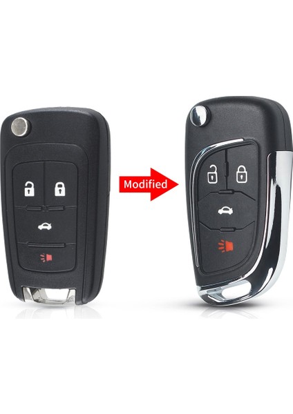 Model 3 Stili Chevrolet Için Keyyou Chevrolet Cruze Aveo Lova Impala Epica Camaro Için Opel Zafira Astra Insignia Modifiye Flip Araba Uzaktan Anahtar Kabuk Kılıf (Yurt Dışından)