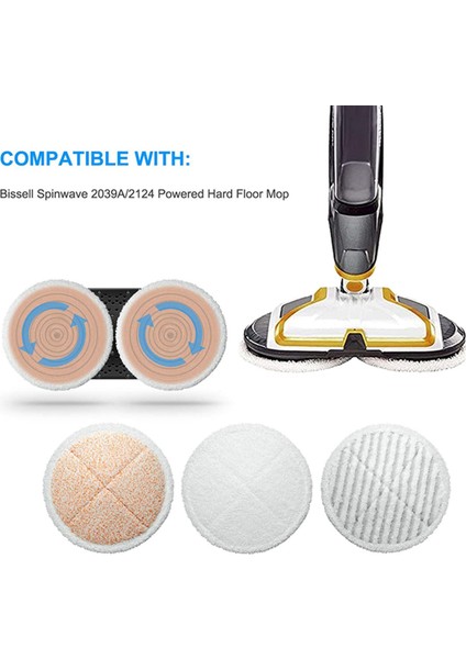 12 Paket Paspas Temizleme Pedi Seti Bissell Spinwave 2039A 2124 Için Yedek Pedler (Yurt Dışından) fiyatları
