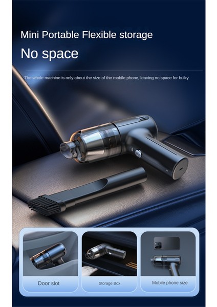 Araba Elektrikli Süpürge Yüksek Güçlü El Mini Elektrikli Süpürge CORDLESS10000PA Şarj Edilebilir Taşınabilir Elektrikli Süpürge (Yurt Dışından)