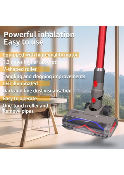 Dyson V7 V8 V10 V11 V15 Elektrikli Süpürgeler Için Fırça, Sert Zeminler ve Halılar Için LED Işıklı Değiştirilebilir Fırça Başlığı (Yurt Dışından)