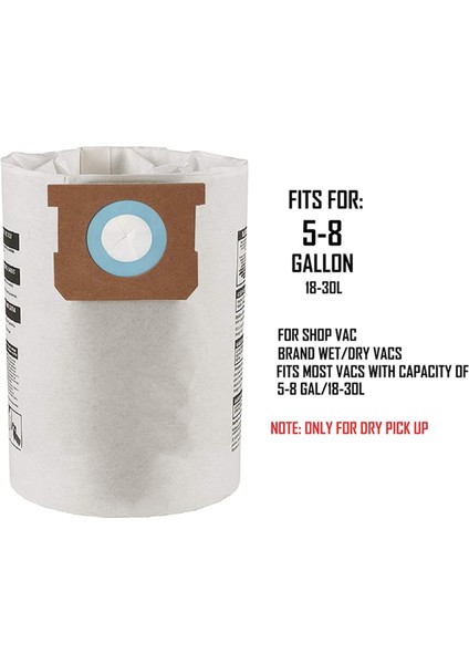 10 Paket Yedek Islak/kuru Vakum Torbaları Shop-Vac Ridgid Için Toz Torbaları 5-8 Galon Vakum 9066100 90661 906-61 (Yurt Dışından) fiyatları