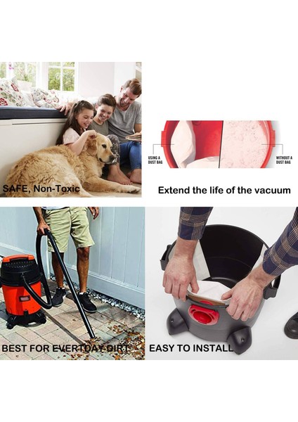 10 Paket Yedek Islak/kuru Vakum Torbaları Shop-Vac Ridgid Için Toz Torbaları 5-8 Galon Vakum 9066100 90661 906-61 (Yurt Dışından) modelleri