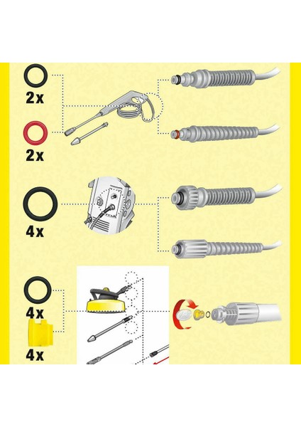 Karcher Lance Hortum Nozulu Yedek O-Ring Contası Için O-Ring 2.640-729.0 K2 K3 K4 K5 K6 K7 Için Kauçuk O-Ring Basınçlı Yıkama Makinesi (Yurt Dışından)