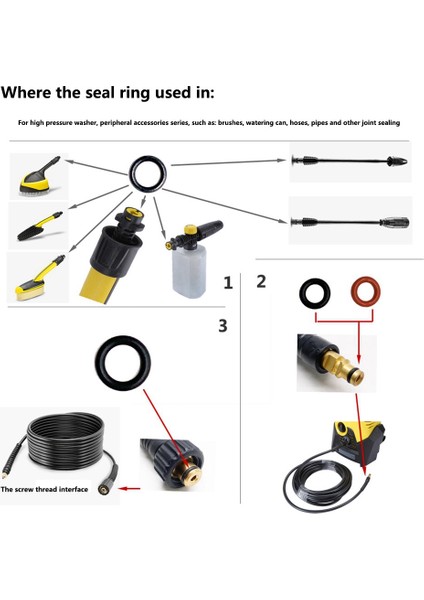 Karcher Lance Hortum Nozulu Yedek O-Ring Contası Için O-Ring 2.640-729.0 K2 K3 K4 K5 K6 K7 Için Kauçuk O-Ring Basınçlı Yıkama Makinesi (Yurt Dışından)