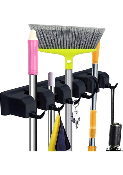 Paspas ve Süpürge Tutucu Duvara Montaj Ağır Hizmet Tipi Süpürge Tutucu Veya Ev Bahçe Garaj ve Depolama Odası Alet Düzenleyici Siyah (Yurt Dışından) fiyatları