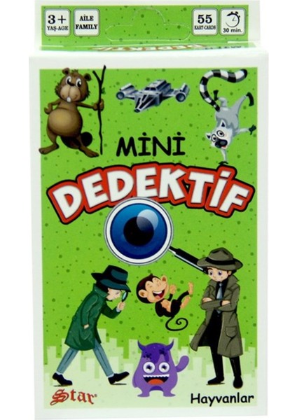 Star Mini Dedektif Kart Oyunu - Yeşil - Hayvanlar