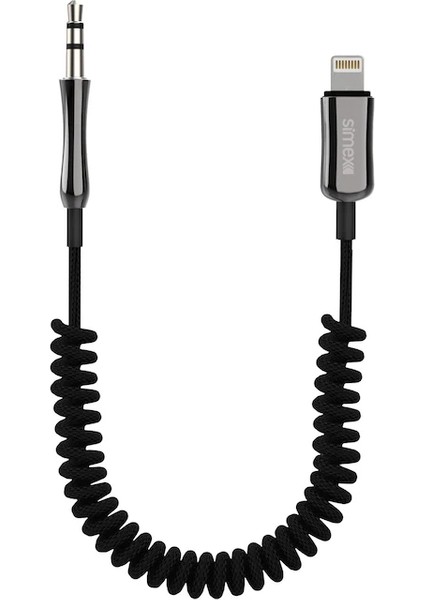 Spiralli 3.5mm To Lightning Aux Ses Kablosu Kumaş Sa-01