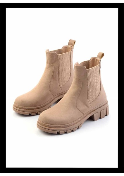 Bej Süet Kadın Bot & Bootie K02875070302