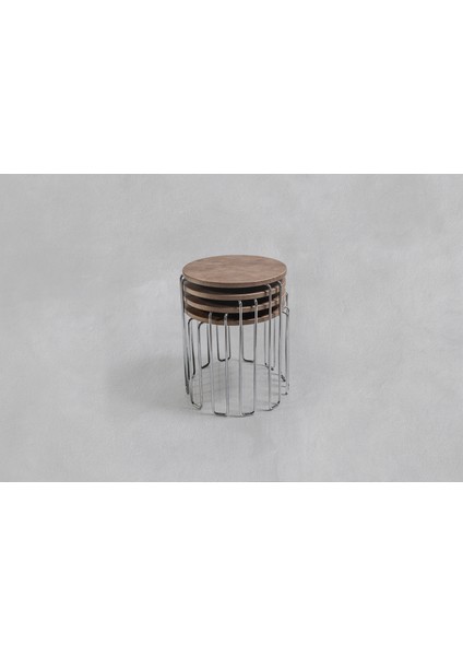 Nikel Ayak - 4 Lü Alyans Zigon Sehpa - Kozmoz - Desenli Gold fiyatları