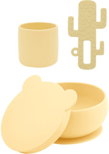 Mini Bardak Mellow Yellow & Kapaklı Kase & Diş Kaşıyıcı