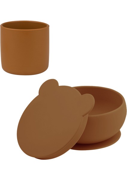 Kapaklı Kase Woody Brown & Mini Bardak
