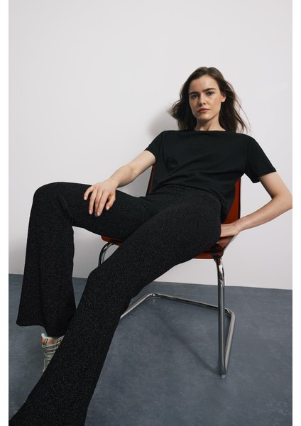 Limited Simli Flare Pantolon