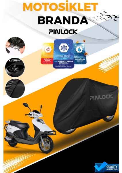Honda Spacy Su Geçirmez Siyah Motosiklet Brandası Miflonlu Kalın Premium Kumaş Clipsli