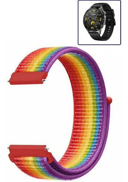 Huawei Watch Gt4 46MM Uyumlu Kordon Kumaş Desenli Cırt Cırtlı Spor Kayış fiyatları