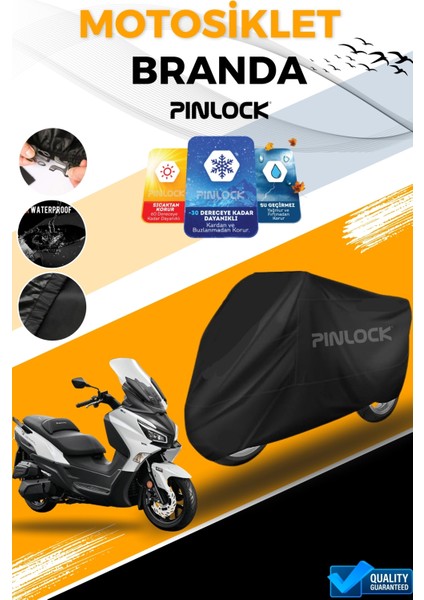 Sym Joymax Siyah Su Geçirmez Siyah Motosiklet Brandası Miflonlu Kalın Premium Kumaş Clipsli