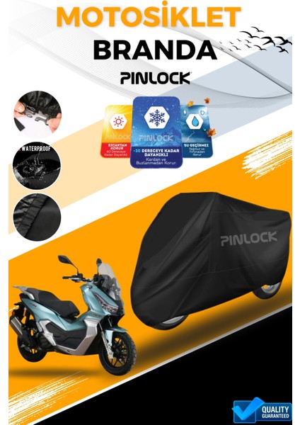 Arora Beatrix Uyumlu Su Geçirmez Siyah Motosiklet Brandası Miflonlu Kalın Premium Kumaş Clipsli