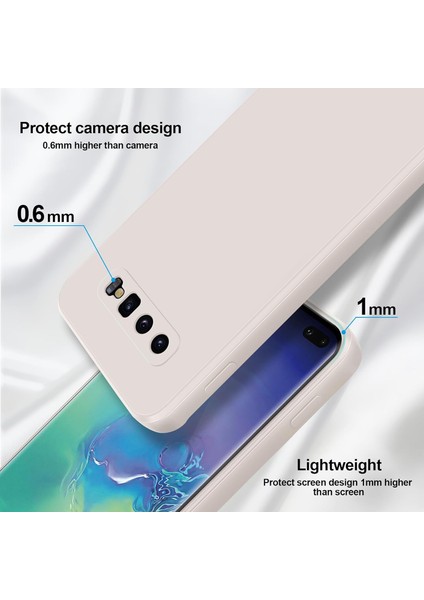 Samsung Galaxy S10 Plus Için Ince Yumuşak Likit Silikon Tampon Telefon Kılıfı - Beyaz (Yurt Dışından) modelleri
