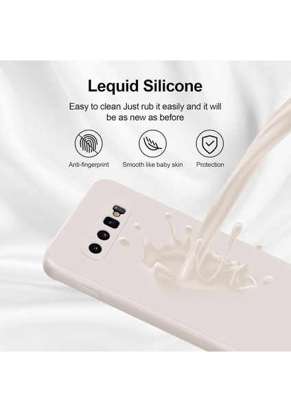 Samsung Galaxy S10 Plus Için Ince Yumuşak Likit Silikon Tampon Telefon Kılıfı - Beyaz (Yurt Dışından) fırsatları