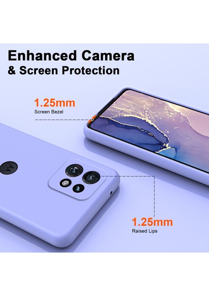 Motorola Edge 40 Pro Için Ince Likit Silikon Yumuşak Telefon Kılıfı - Mor (Yurt Dışından) fırsatları
