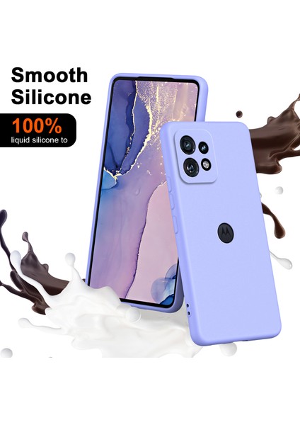 Motorola Edge 40 Pro Için Ince Likit Silikon Yumuşak Telefon Kılıfı - Mor (Yurt Dışından) indirimleri