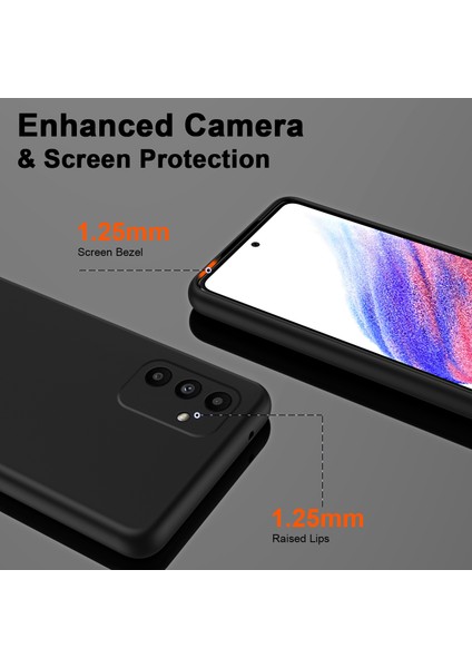 Samsung Galaxy A15 Için Ince Likit Silikon Yumuşak Telefon Kılıfı - Siyah (Yurt Dışından)