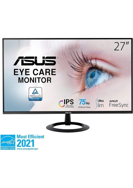 VZ27EHE 27 IPS FREESYNC 1920x1080 1MS 75HZ HDMI VGA VESA 3YIL EYECARE, FLICKER-FREE,CERCEVESIZ,DUSUK MAVI ISIK,ULTRA SLIM Monitör