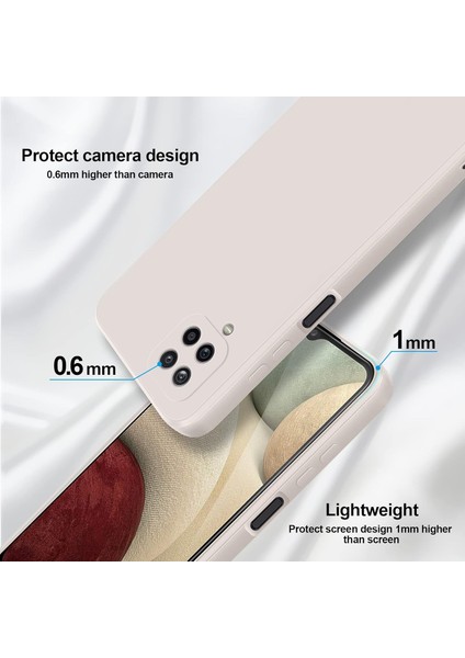Samsung Galaxy A12 Için Ince Yumuşak Likit Silikon Tampon Telefon Kılıfı - Beyaz (Yurt Dışından) modelleri