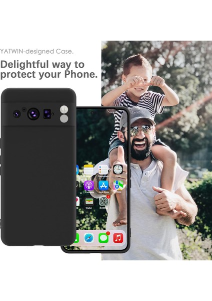 Google Pixel 8 Pro Için Ince Yumuşak Likit Silikon Tampon Telefon Kılıfı - Siyah (Yurt Dışından)