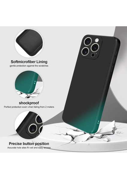 iPhone 15 Pro Için Ince Yumuşak Likit Silikon Tampon Telefon Kılıfı - Siyah (Yurt Dışından)